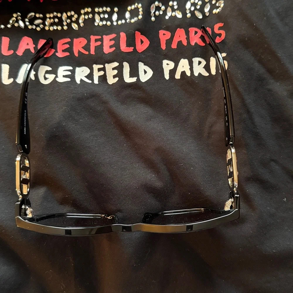 Karl Lagerfeld 6086S Black Modified Cat-Eye Sunglasses NIC